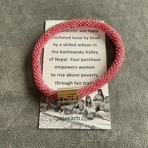 Sashkaco Pink Love Charm Bracelet